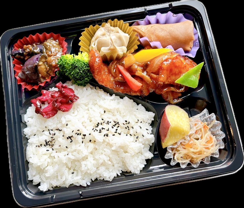 白身魚の甘酢あん弁当（黒パック）777円